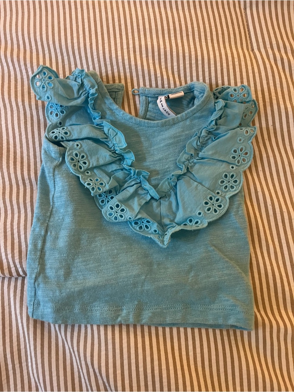 Janie and Jack Blue Ruffle Eyelet Tank Top